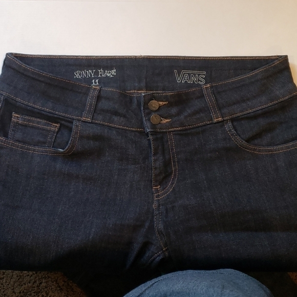 VANS Skinny Wide leg Flare Dark Wash Jeans - Picture 2 of 7